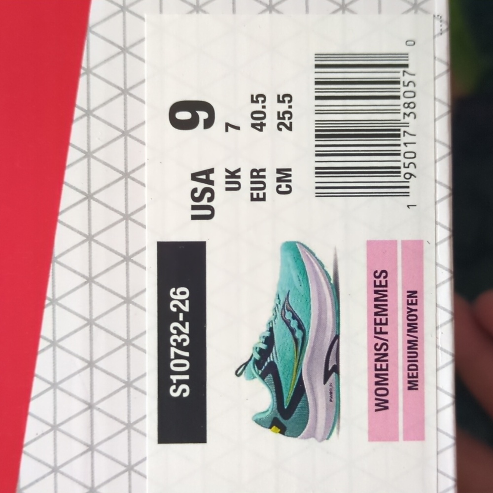 SAUCONY Axon 2 Running Shoes, Cool Mint Color, New In Box, Size 9 - Picture 5 of 6